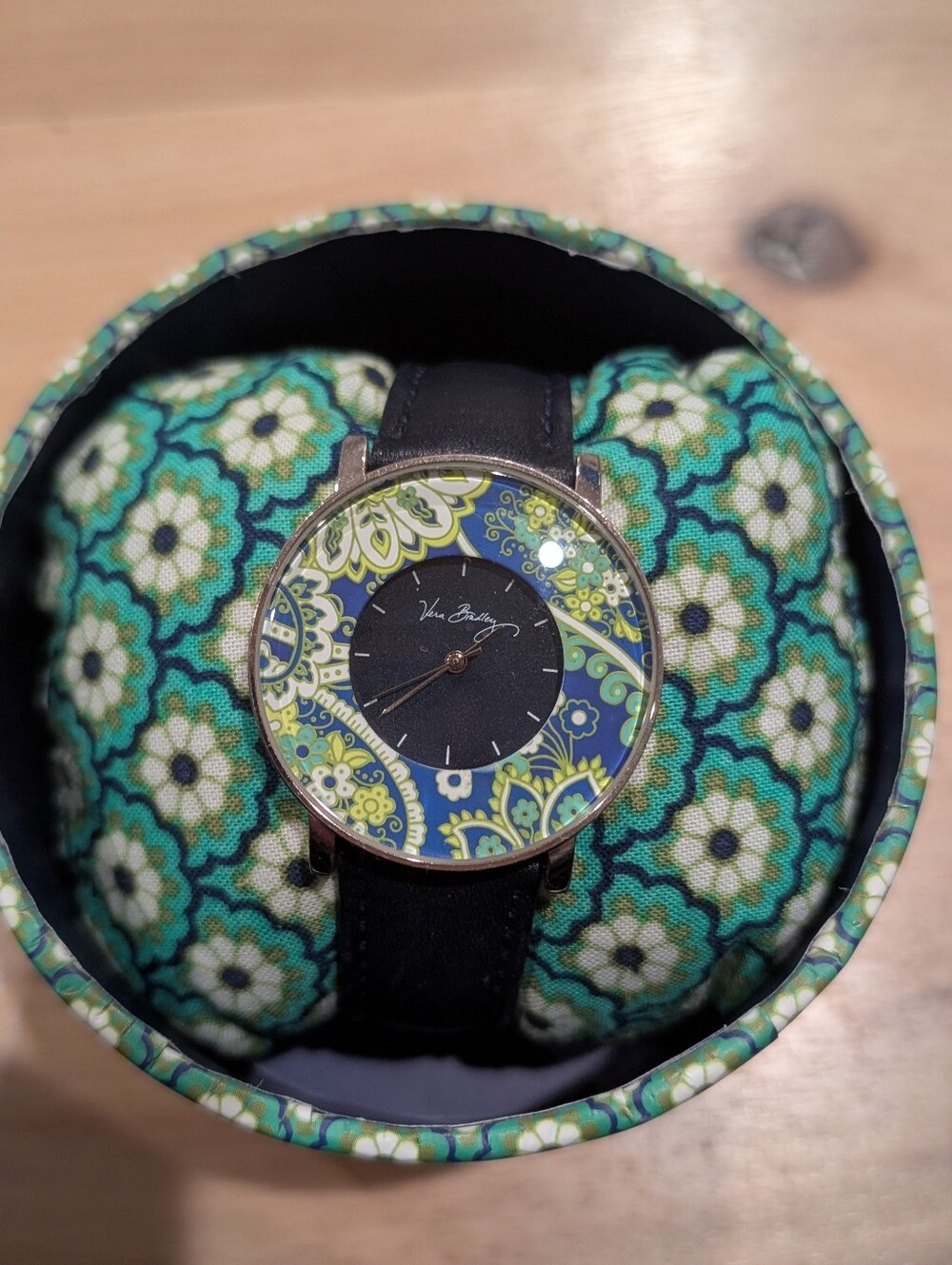 Vera Bradley Women's Floral Pattern Watch in Teal and Green